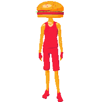 Fitness Burgermon Sticker by Hacchi