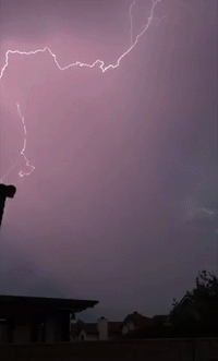Lightning Flashes in California Sky