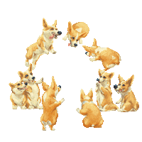 simlol corgi 2d animation corgi love simlol Sticker