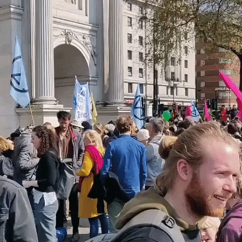 Extinction Rebellion Activists Demonstrate at London's Marble Arch