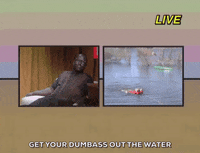 hannibal buress get your dumb ass out the water GIF by The Eric Andre Show