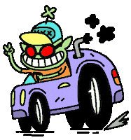 Cartoon Driving Sticker by BARC the dog