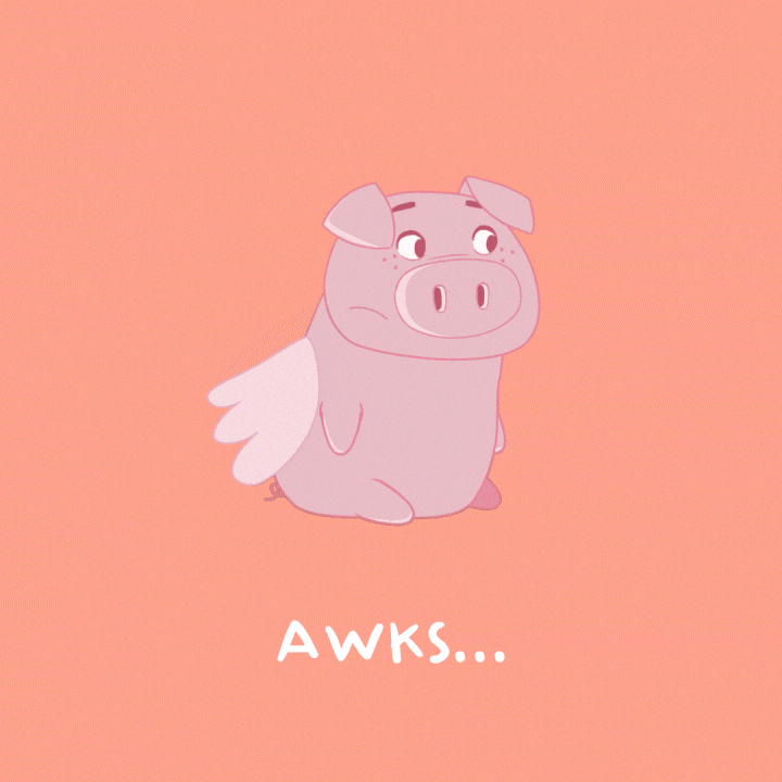 Awkward Flying Pig GIF by PositivelyPigasus