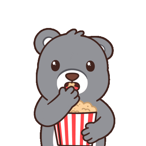 Teddy Bear Popcorn Sticker by BEARISH