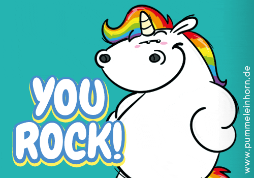 Rainbow You Rock GIF by Pummeleinhorn