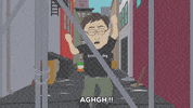 scared fence GIF by South Park 
