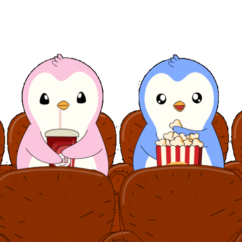 Date Night Popcorn Sticker by Pudgy Penguins