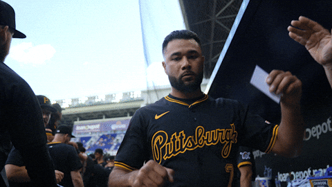 Baseball Fist Bump GIF by Pittsburgh Pirates