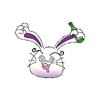 Drunk Rabbit Sticker