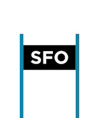 flysfo san francisco sf sfo sfo airport Sticker