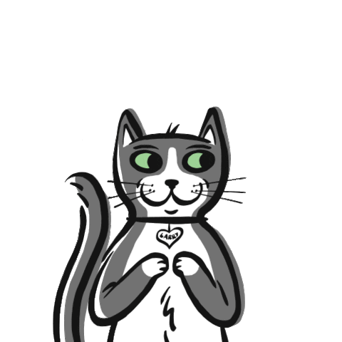 yummerspets giphyupload cat pet larry Sticker