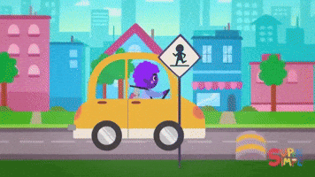 driving slow down GIF by Super Simple