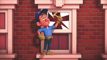 DESCRIÇÃO DA IMAGEM: Personagem Fix it Felix da animação Detona Ralph consertando uma janela com seu martelo de ouro.


inFlux English School: Como se diz "consertar" em inglês?