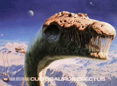 paullonden giphyupload rocket dinosaur album cover GIF