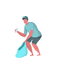 Trash Day Beach Clean Up Sticker by Tunaskin Aquatic Apparel