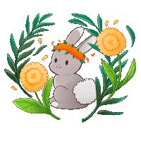 vanlau summer illustration kawaii bunny Sticker