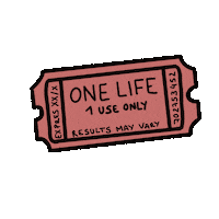 One Life Ticket Sticker