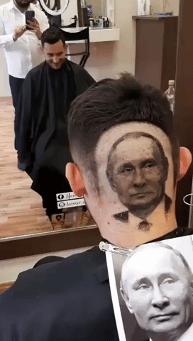 Serbian Barber Shaves Image of Putin Into Man's Hair