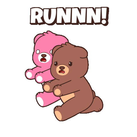 Teddy Bear Running Sticker by BEARISH