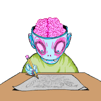Drawing Brain Sticker by Zachary Sweet