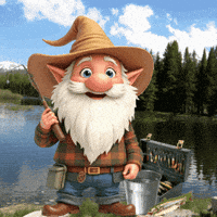 Gone Fishing Gnome GIF