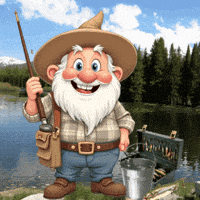 Gone Fishing Gnome GIF