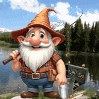 Gone Fishing Gnome GIF
