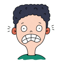 Scared Man Sticker by Raf Sinopoli