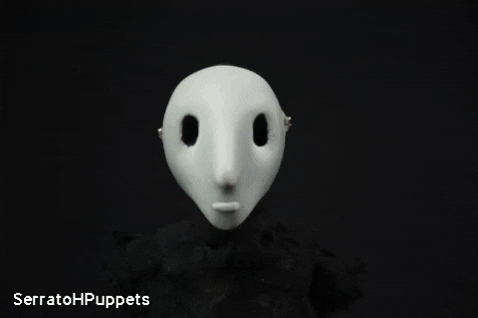 SerratoPuppets giphygifmaker stopmotion mascara personaje GIF