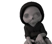 rgartlab art point skull here Sticker