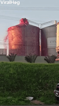 Juice Factory Tank Has Major Leak
