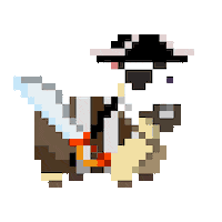 subpixel ready goat sword captain Sticker