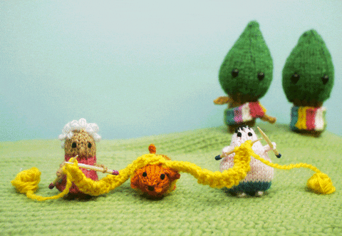 craft knitting GIF by Mochimochiland