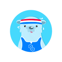 thehexlabs fitness jog hackathon blue bear Sticker