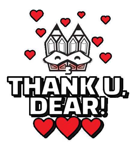 Thank U Love Sticker by Stamatia Alexaki