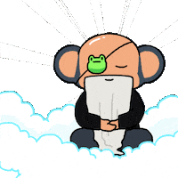 Clouds Meditate Sticker by Chimpers