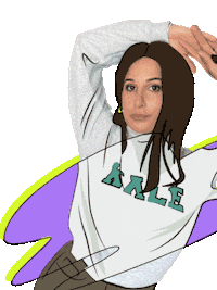 rivkirabinowitz fashion cartoon confused style Sticker