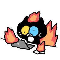 Fire Burning Sticker by bubble