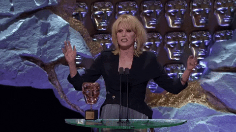 joanna lumley whatever GIF by BAFTA