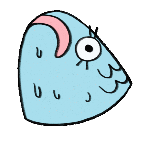 vanil_art giphyupload crazy scared fish Sticker