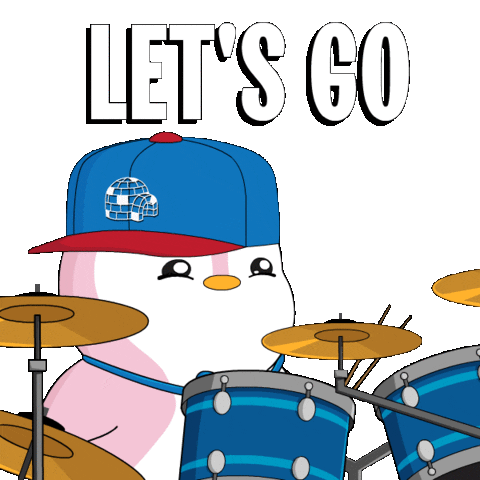 Playing Lets Go Sticker by Pudgy Penguins