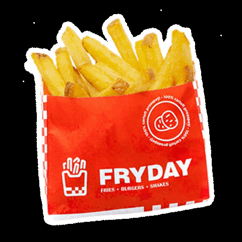FRYDAY-FIRES-BURGERS-SHAKES fryday cartofi frydelivery parkthrough GIF