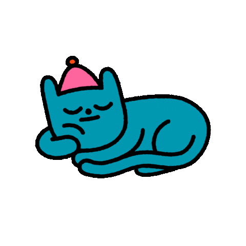 Tired Cat Sticker by Cinta Hosta