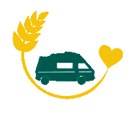 Staybetterfarm travel camping herz van Sticker