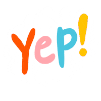 Lettering Yes Sticker by Linzie Hunter