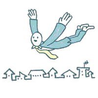 sashkodanylenko man fly sky office Sticker