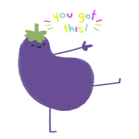 kwibuki giphyupload you got this encourage eggplant Sticker