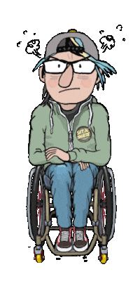 Angry Wheelchair Sticker by sitnskate