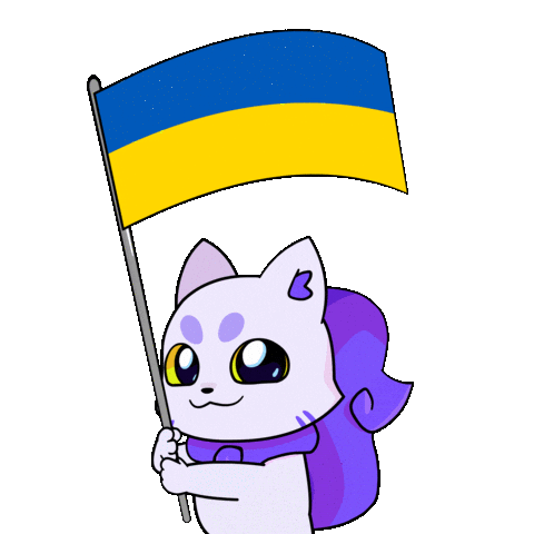 Flag Ukraine Sticker by Lucky Kat Studios
