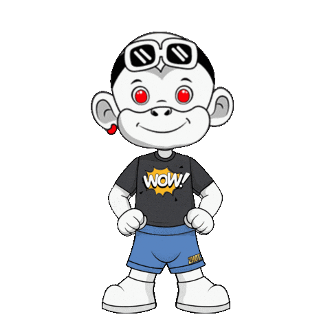 White Monkey Wow Sticker by Zhot